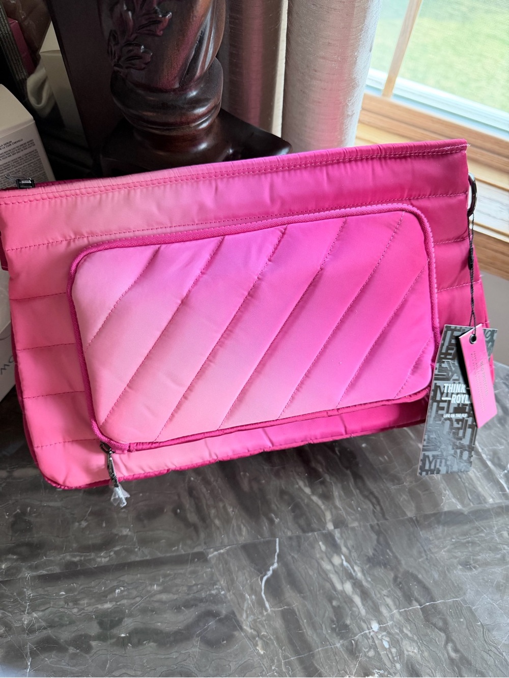 NEW WITH TAGS THINK ROYLN Pink Quilted Pouch Clutch